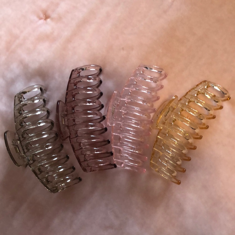 4 Jelly Transparent Clear Pastel Claw Clips